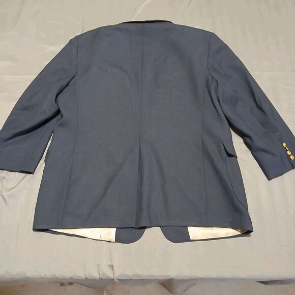 Mens 48R Navy Gold 2 Button Blazer Sport Coat Johnny Bench MVP USA Preppy Formal - Picture 15 of 15